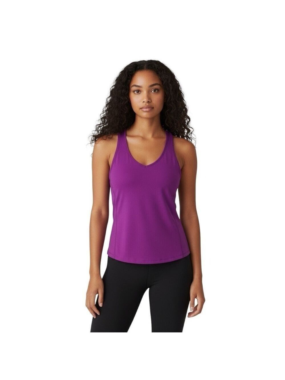 Champion Size L Fitted Purple Sleeveless Workout Top